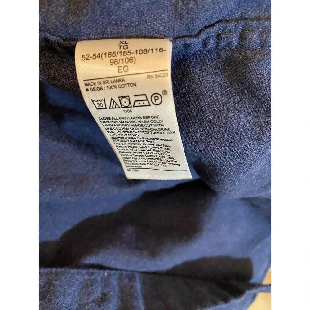 Men's Organic Cotton Sz XL Button Up Shirt Cabincore Hearher Blue Nature Hiking